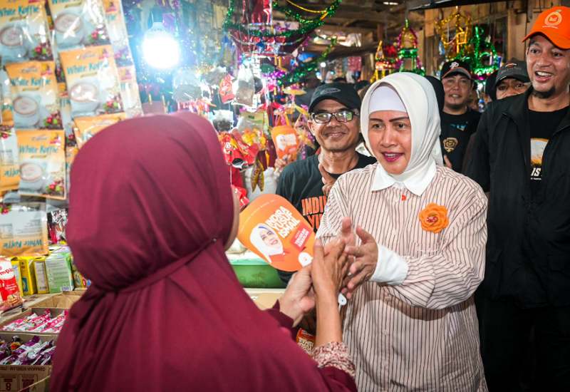 Indira mulai Kampanye, Pasar Pa’baengbaeng Jadi Lokasi Pertama